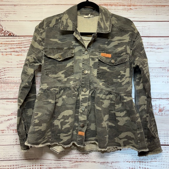 Mystree Peplum Camo Jacket - Picture 1 of 9